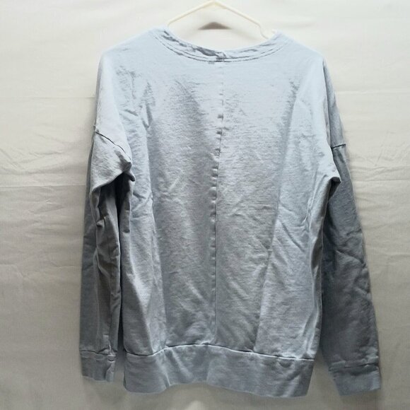 Adidas Women's Size Large Light blue Graphic Print Crewneck Sweatshirt Kiwi Logo - Picture 5 of 8